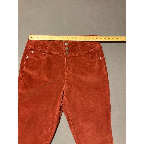 No Boundaries Pant Womens 17 High Rise Sculpting Corduroy Rust Color - Picture 6 of 7